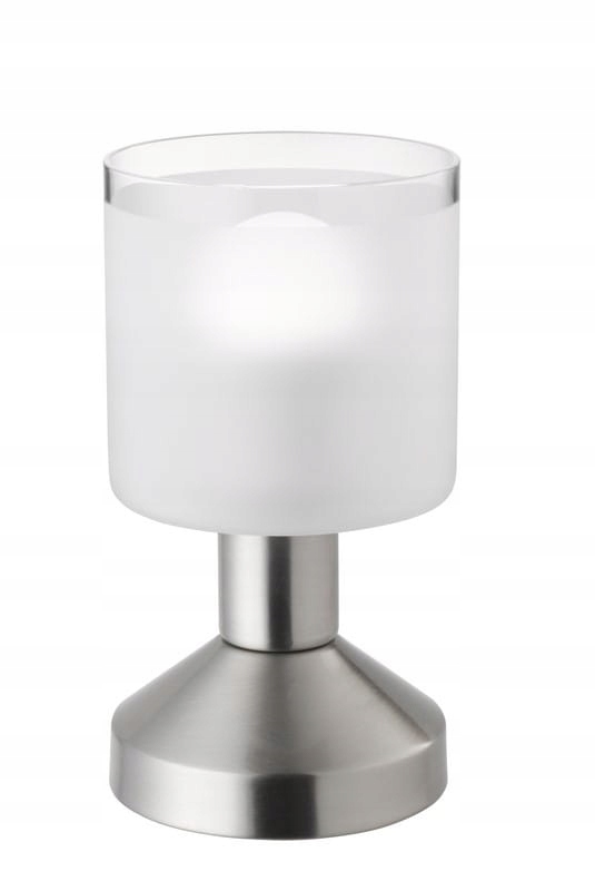 Stolní lampa noční tuba, skleněné stínítko, stříbrná barva Rl