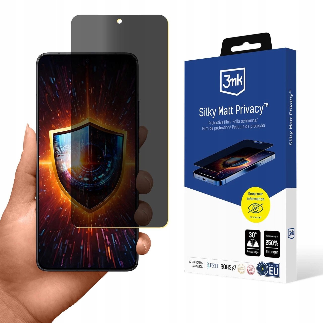 Prywatyzująca Folia Ochronna 3MK Silky Matt Privacy Na Xiaomi Poco F7 Pro