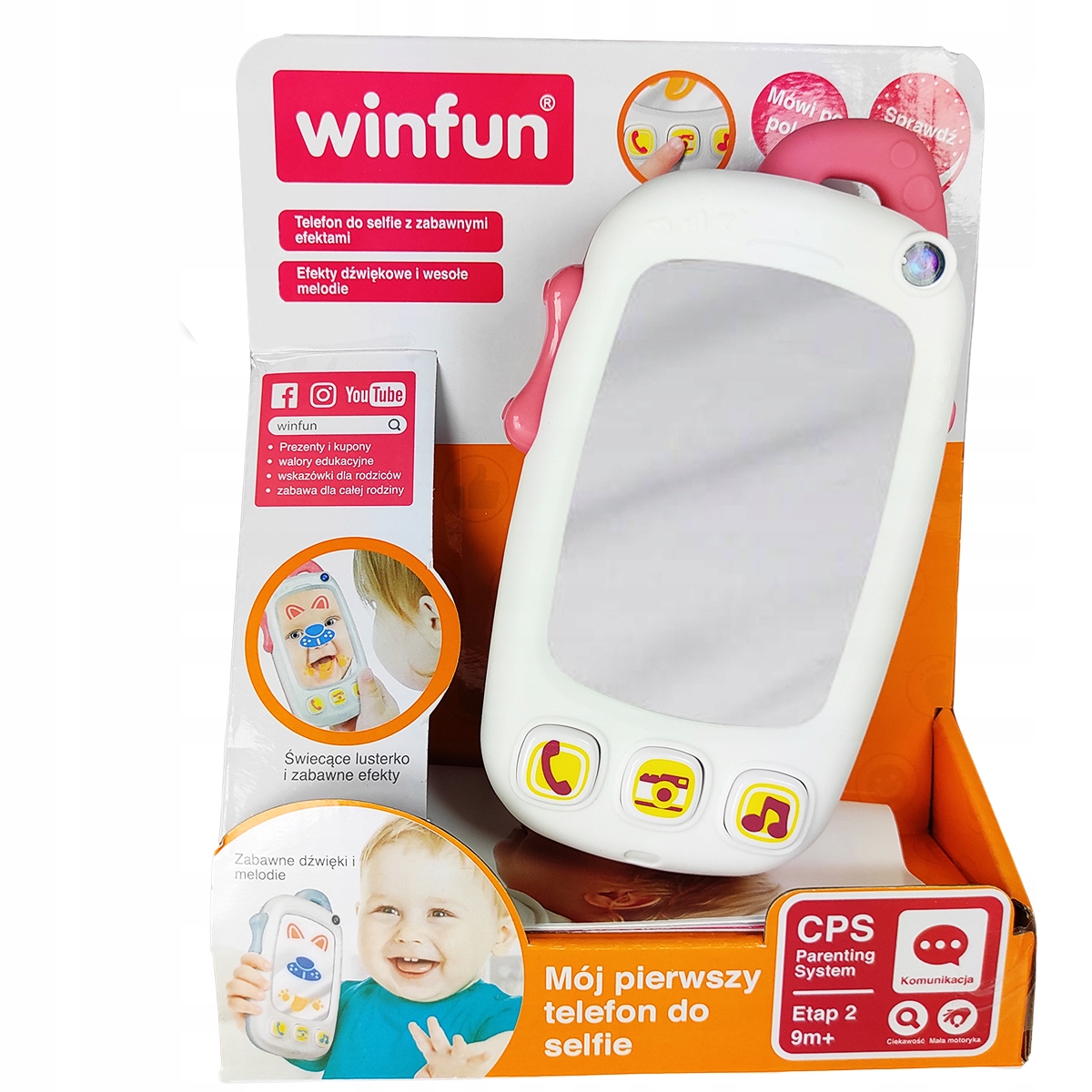 Mój pierwszy telefon do selfie 4w1 smartfon dla dziecka lusterko Wiek dziecka 9 m +