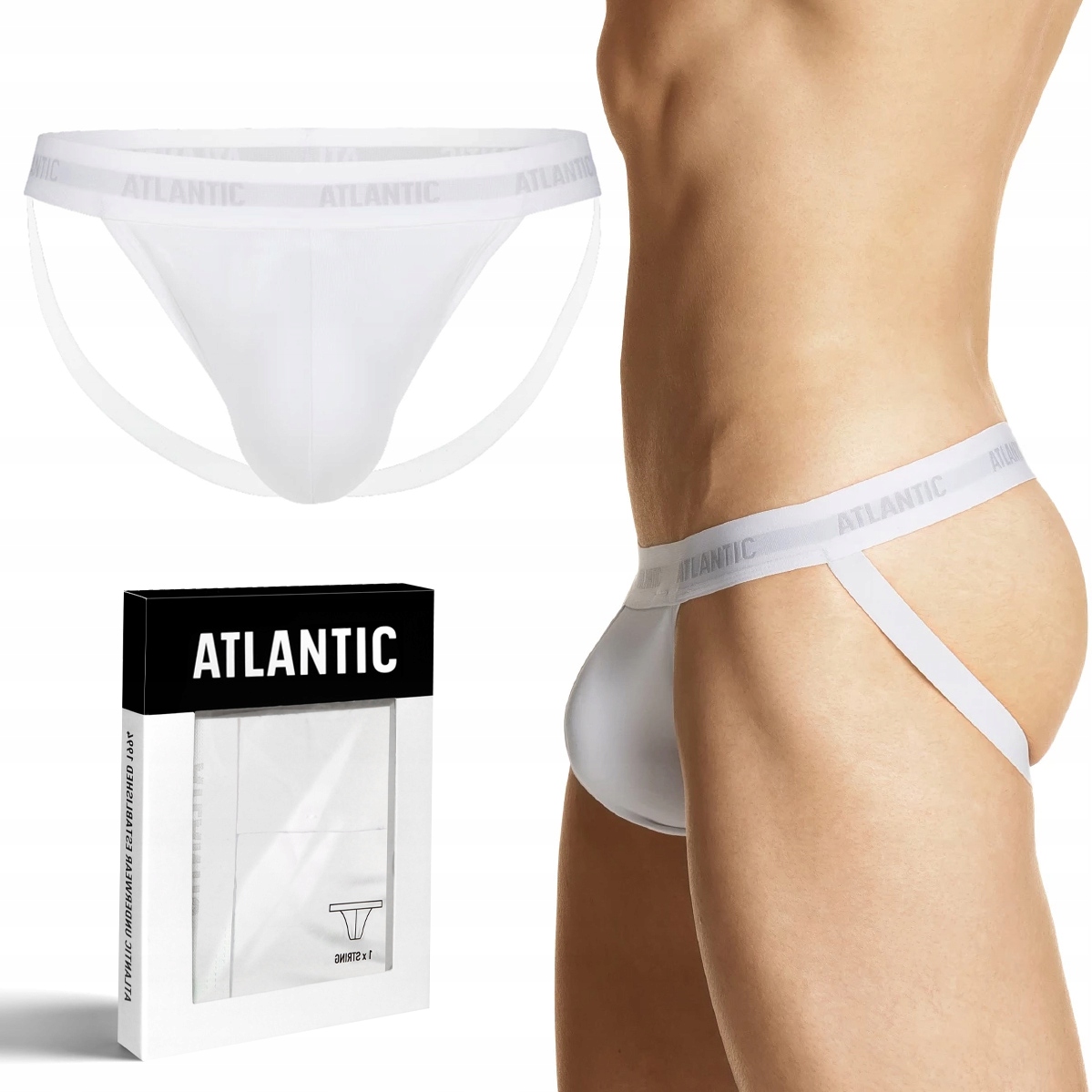 

Atlantic 1571 Odkryte Slipy męskie Jockstrap M