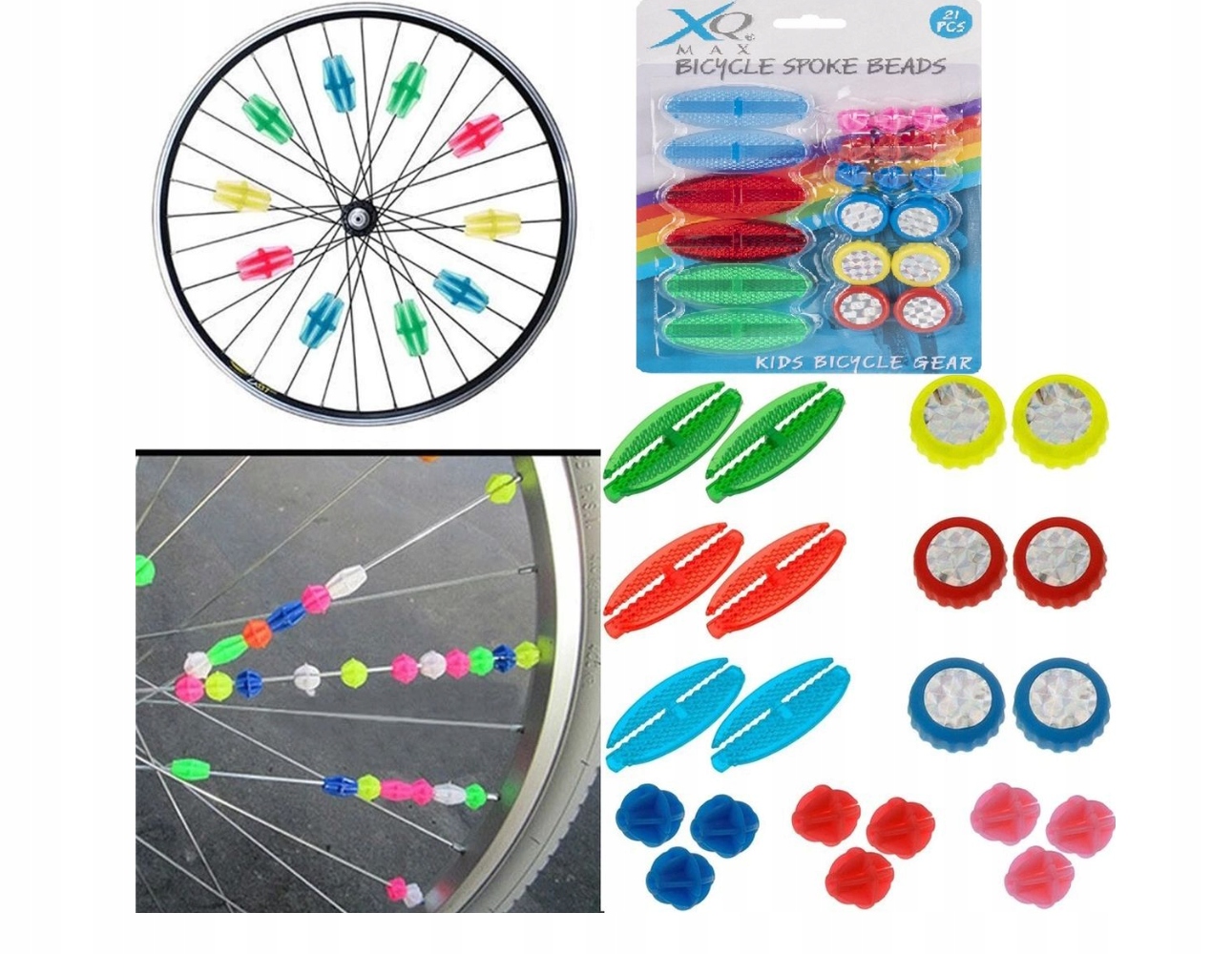 

Zestaw 21 Koralików Do Dekoracji Szprych Roweru