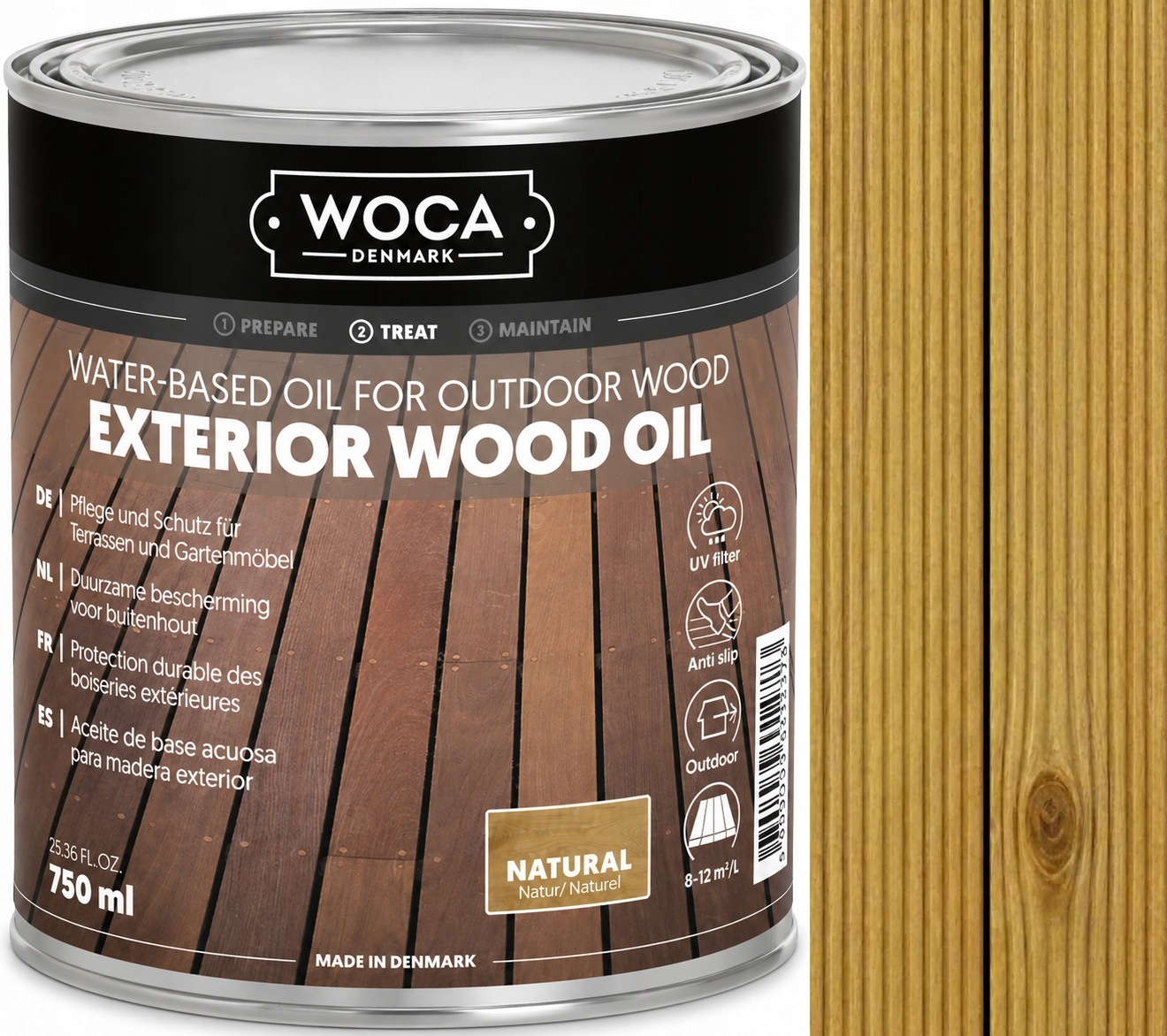 Woca Exterior Wood Oil Natural 0,75L olej na terasy a zahradní dřevo