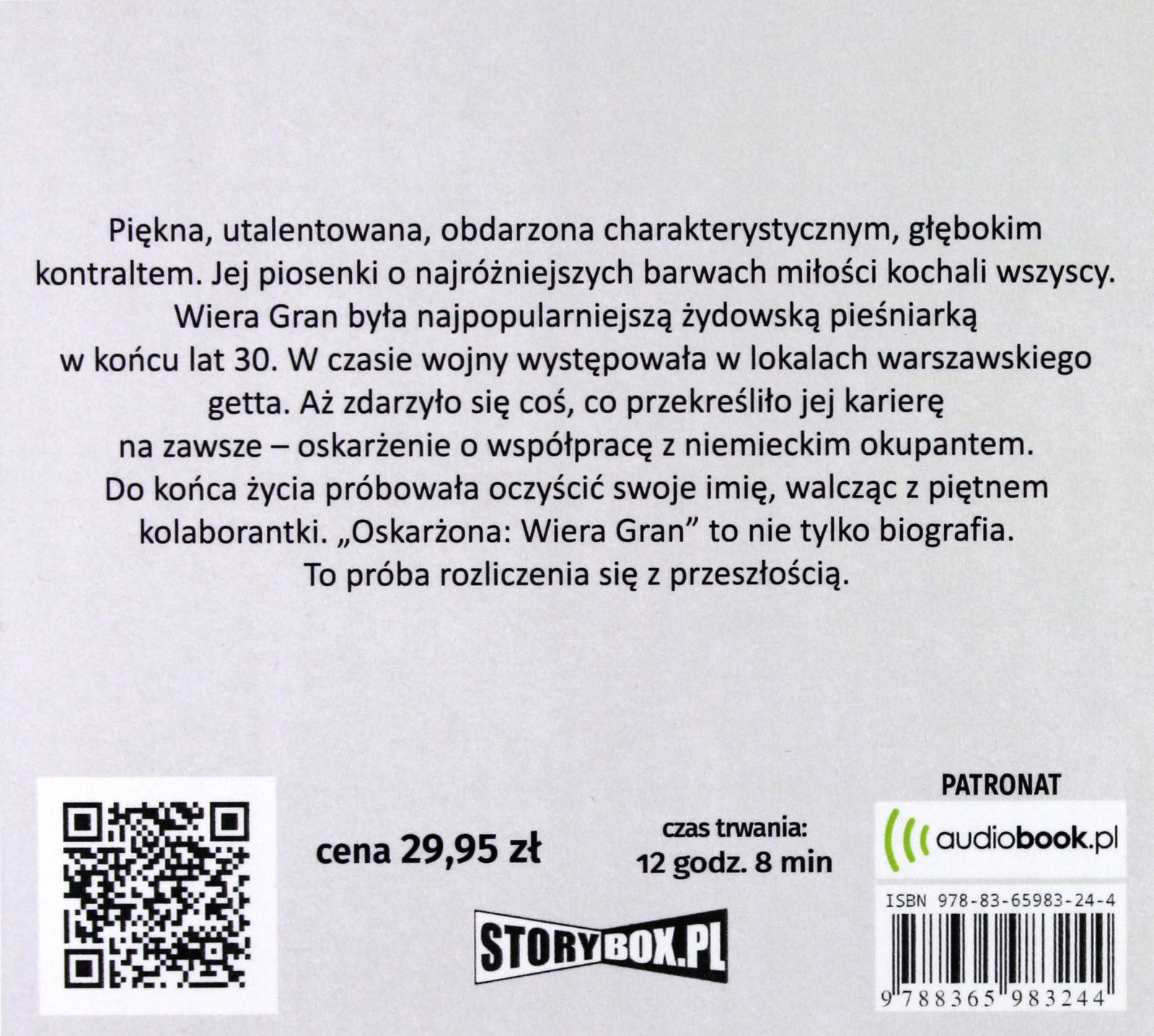 OSKARŻONA: WIERA GRAN - AGATA TUSZYŃSKA [AUDIOBOOK] Stan opakowania oryginalne