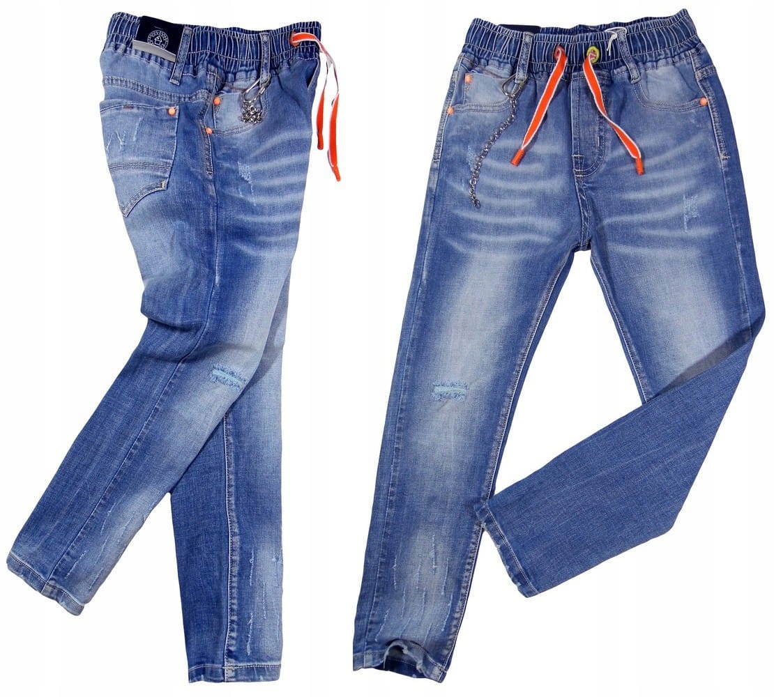 

chłopięce Spodnie jeans z gumką 936 Four 16Y blue