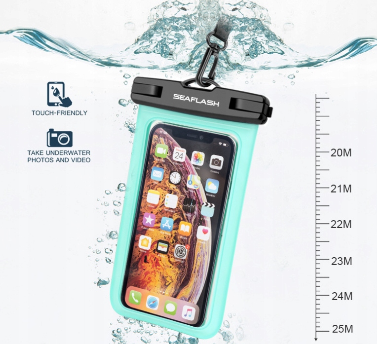 ETUI x2 WODOODPORNE IPX8 NA TELEFON BASEN KAJAK Model WF-BHT01