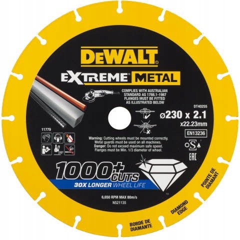Diamantový kotouč na kov 230x2,1 mm DeWalt Extreme Metal DT40255-QZ