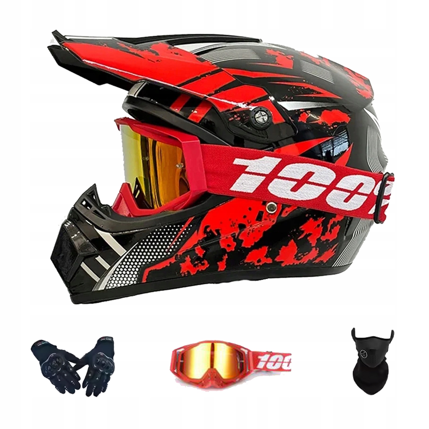 Helma Na Elektrickou Koloběžku Cross Enduro Quad Bmx Helma Brýle Rukavice L