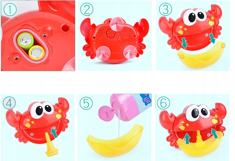 KRAB DO ROBIENIA PIANY ZABAWKA DO KĄPIELI MELODIE Materiał plastik