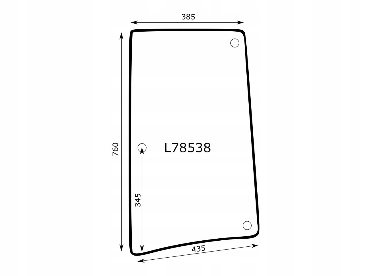 SZYBA BOCZNA PRAWA JOHN DEERE II WERSJA L78538
