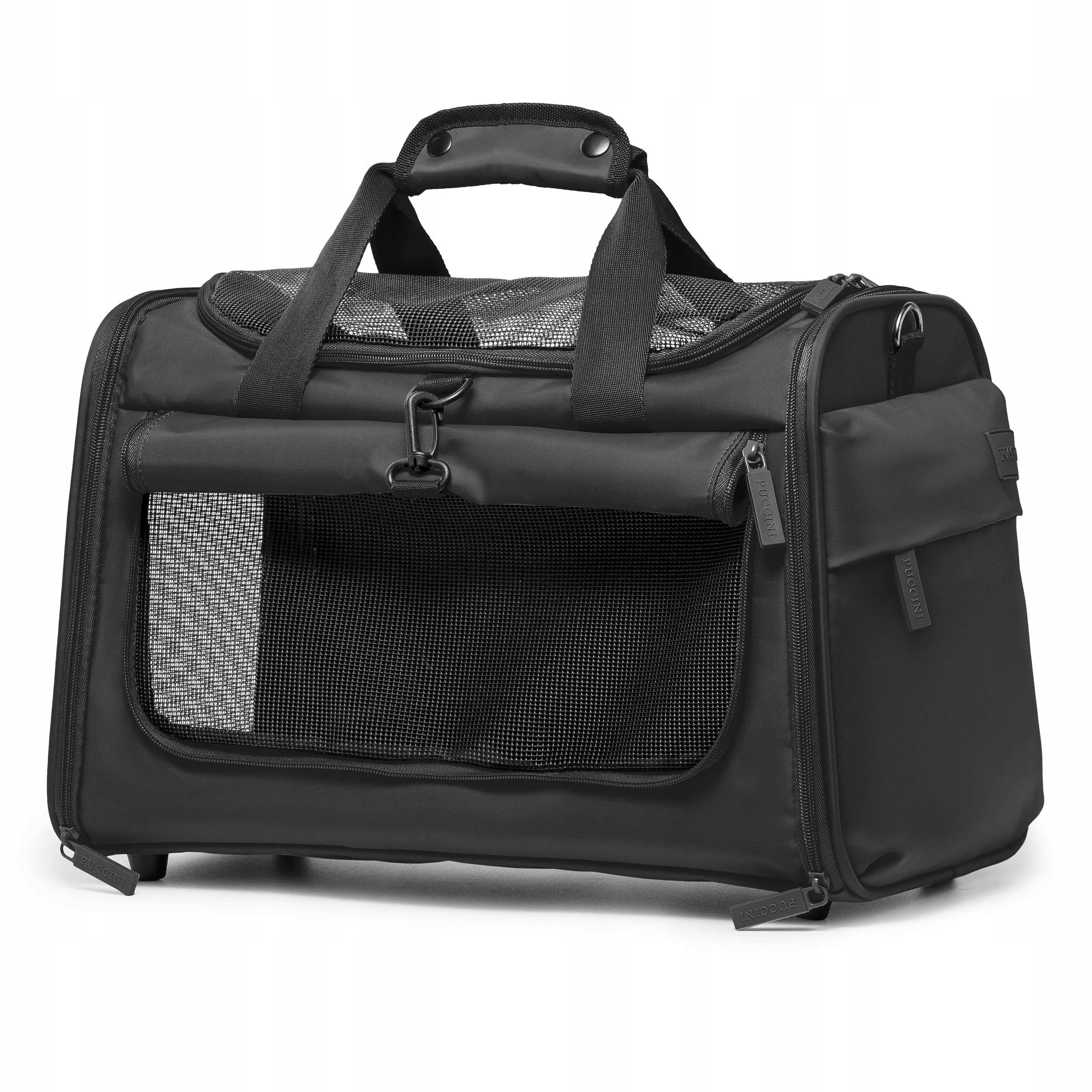 Levně Přepravka Pro Kočky Psa zvířat Černá Taška Puccini BP50251-1