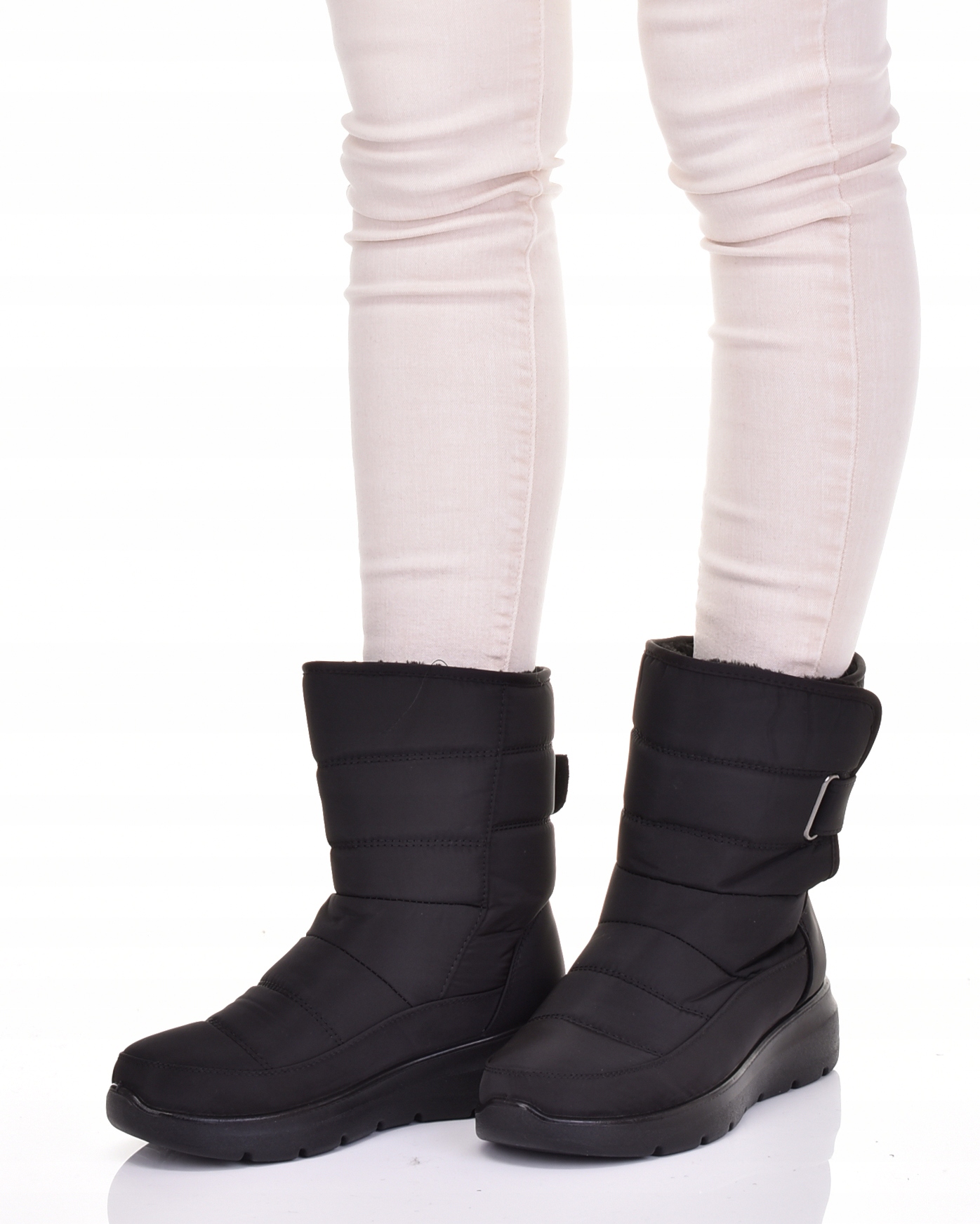 KLASYCZNE ŚNIEGOWCE ZIMOWE DAMSKIE ZAPINANE NA RZEP OCIEPLONE FUTERKIEM Marka inna