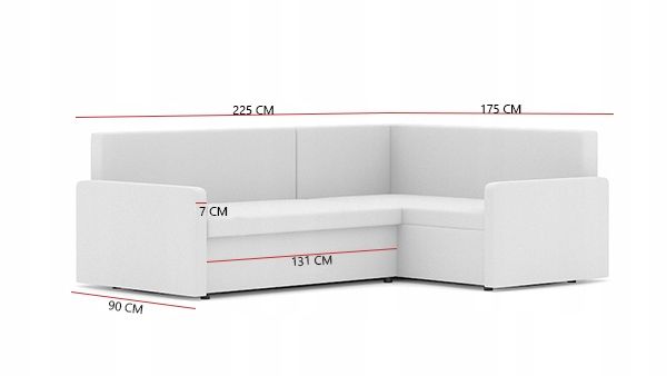 NAROŻNIK ROZKŁADANY MILTON II PIĘKNA ROGÓWKA Szerokość mebla 225 cm