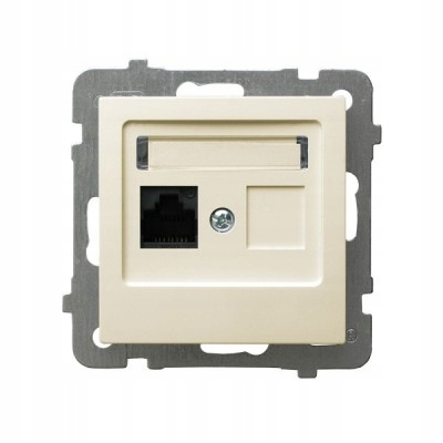 AS GPK-1G/K/m/27 - gniazdo komputerowe - ecru