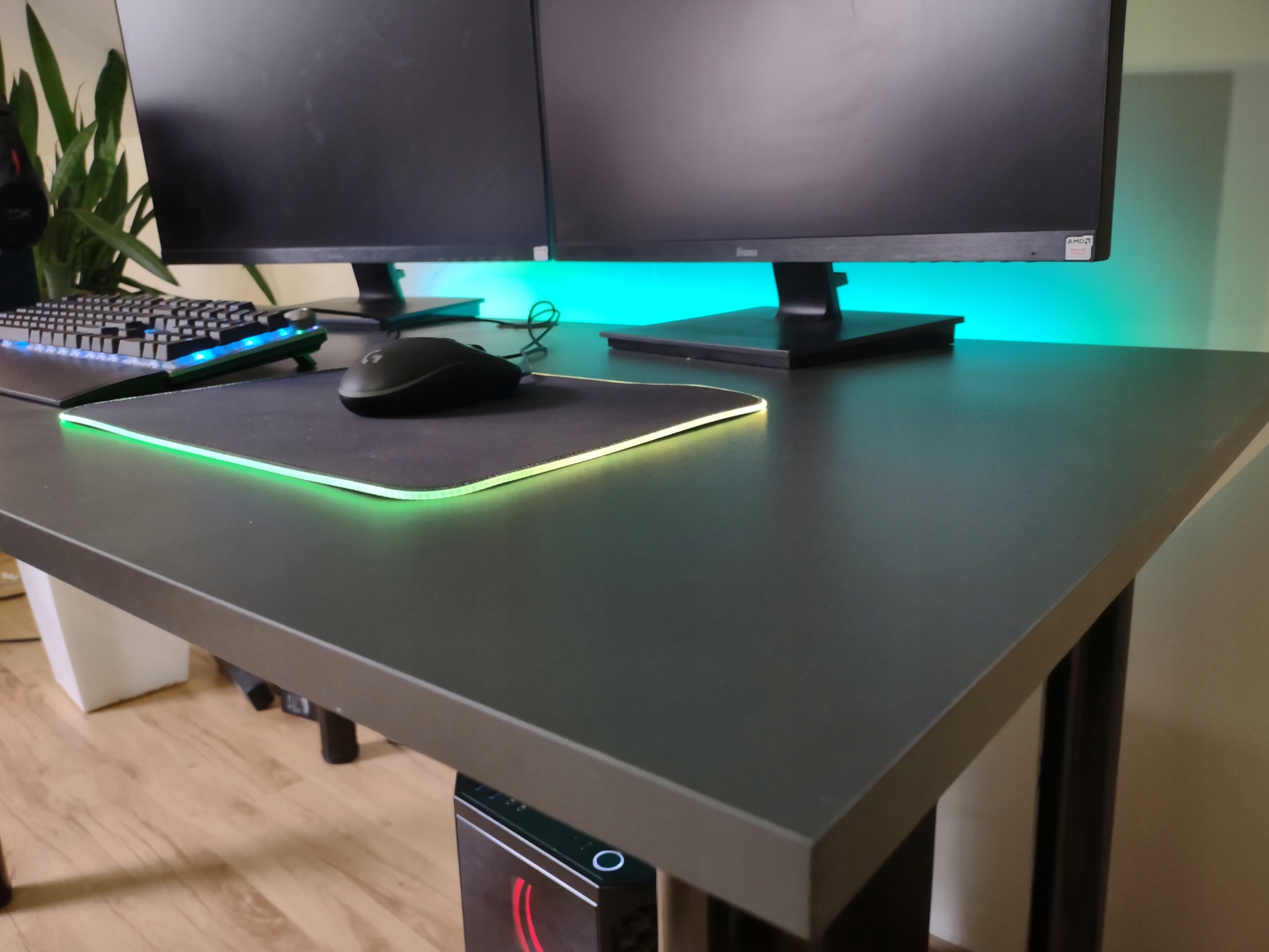 BIURKO GAMINGOWE RGB LED 138x68 GRAFIT Kod producenta DUŻE