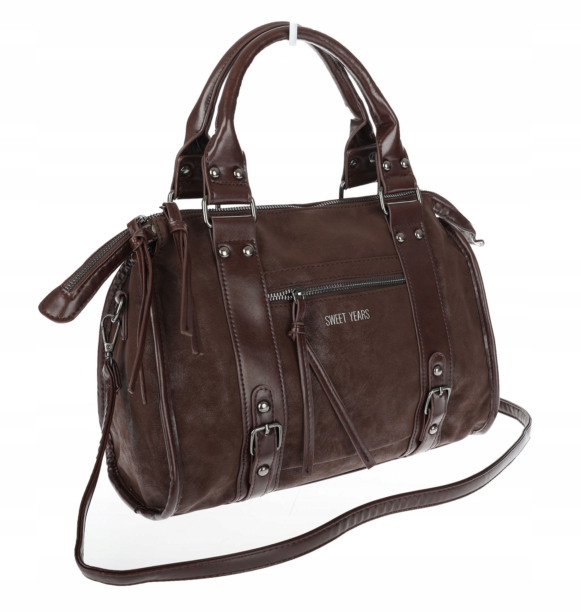 Dámská shopper kabelka kufřík elegantní taška do práce WS518 Čokoládová