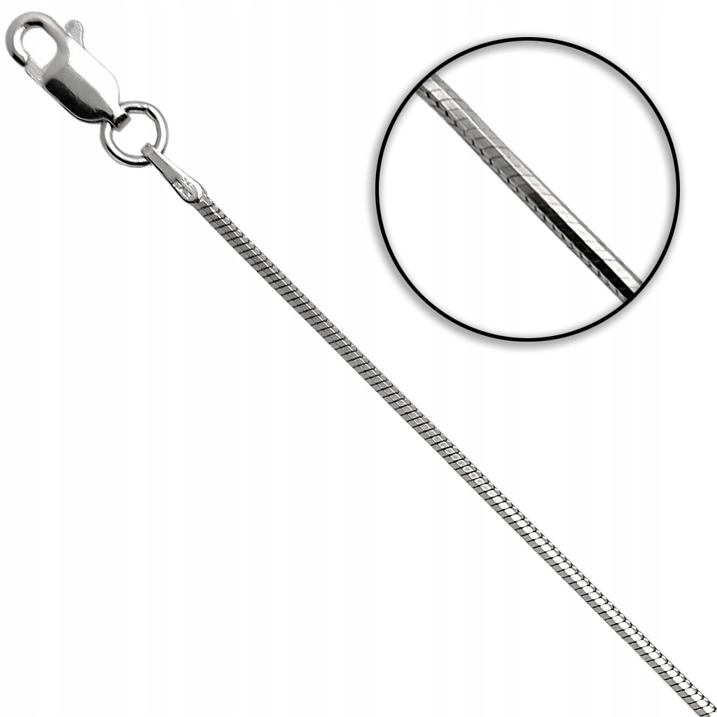 

Łańcuszek srebrny żmijka linka 40cm 1.2mm 925