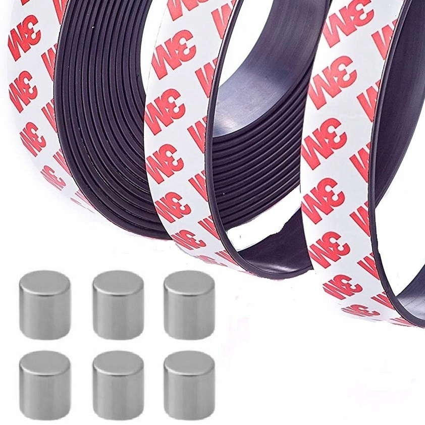 2x Taśma Magnetyczna 3M samoprzylepna 20mm x 5metr GRATIS magnesy neodymowe EAN (GTIN) 5906874999370