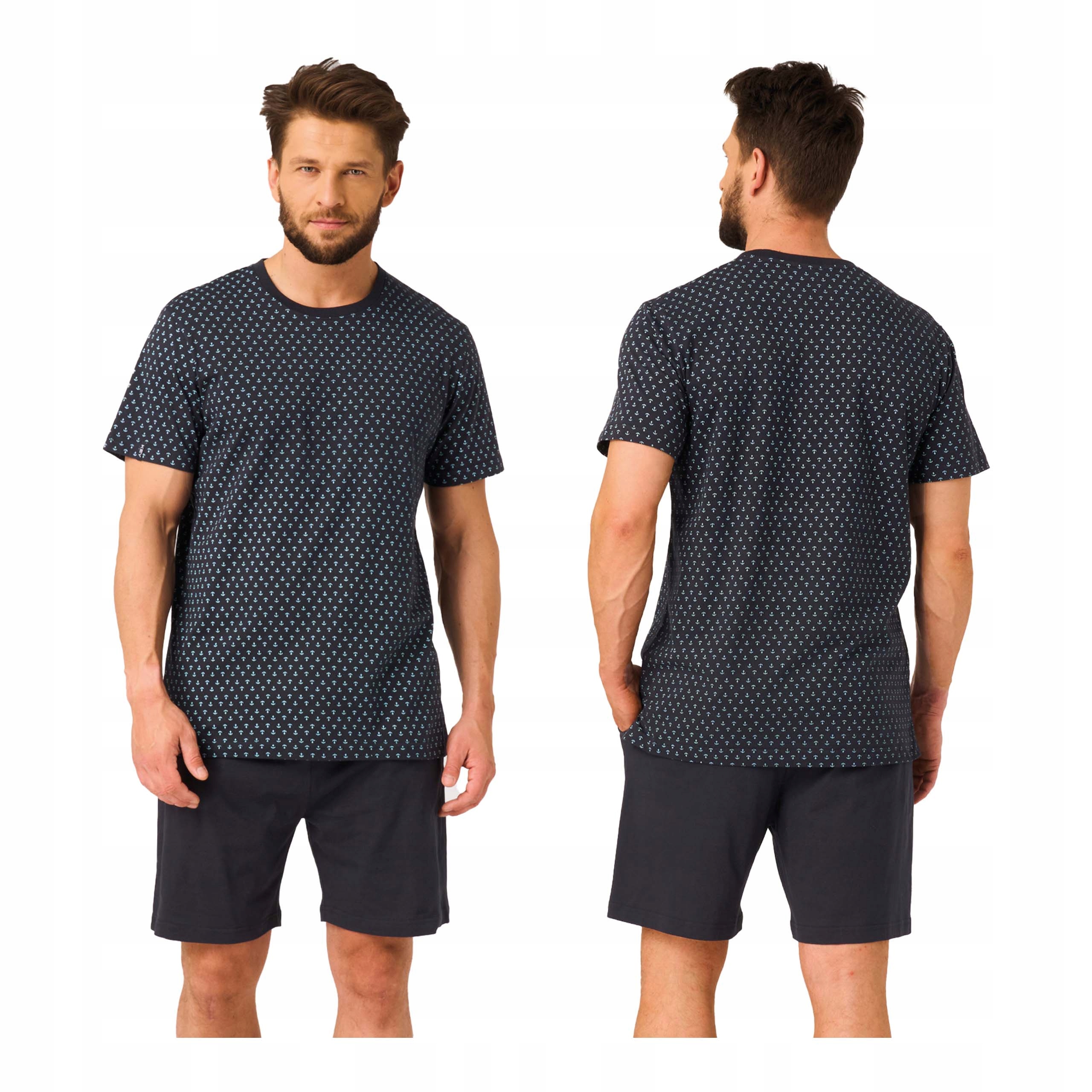 Pánské bavlněné pyžamo L krátké kraťasy s krátkým rukávem Mns 936 Key