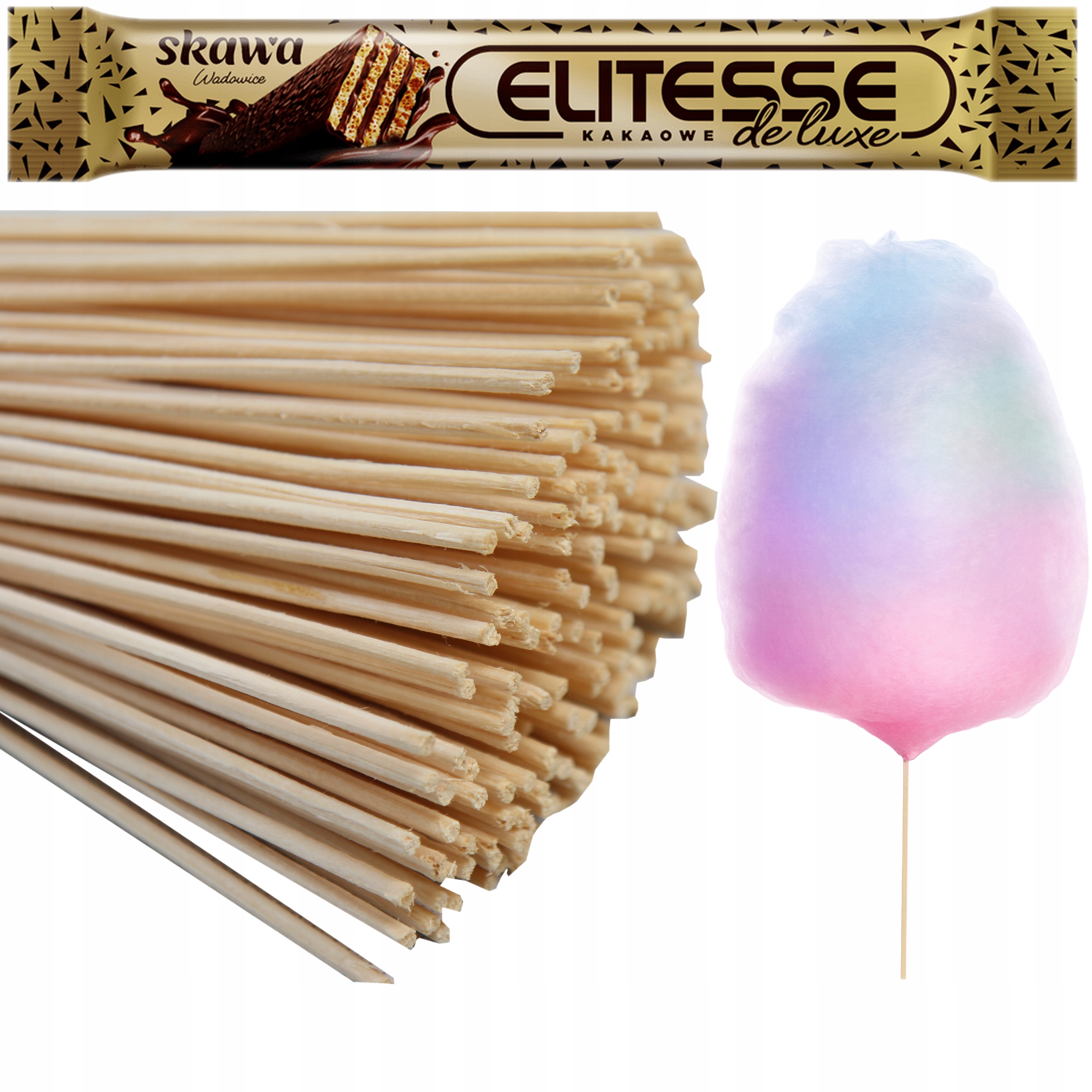 Levně Tyčinky na cukrovou vatu 1000 kusů 40 cm Smrkové Ekologické tyčinky Kpl!