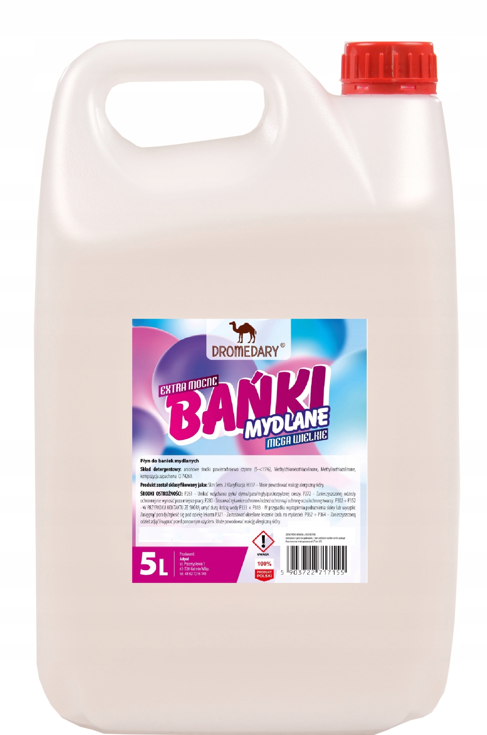 

Płyn do baniek mydlanych 5L Mocne Duże Bańki
