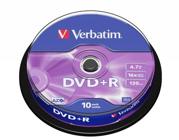 Verbatim Płyta Dvd-r 4.7GB 16x Azo srebrny/matt silver 10szt 43498