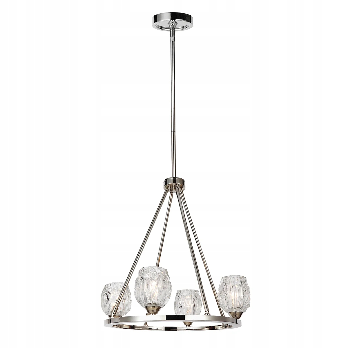 Luster Rubin leštený nikel 4xG9 3W so sklom Feiss