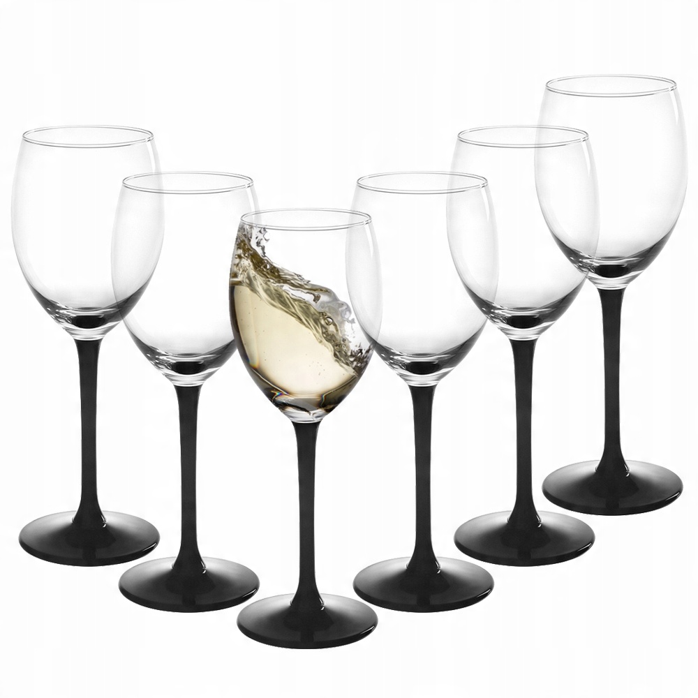 

Komplet Kieliszki do wina czarna nóżka 6szt 250ml