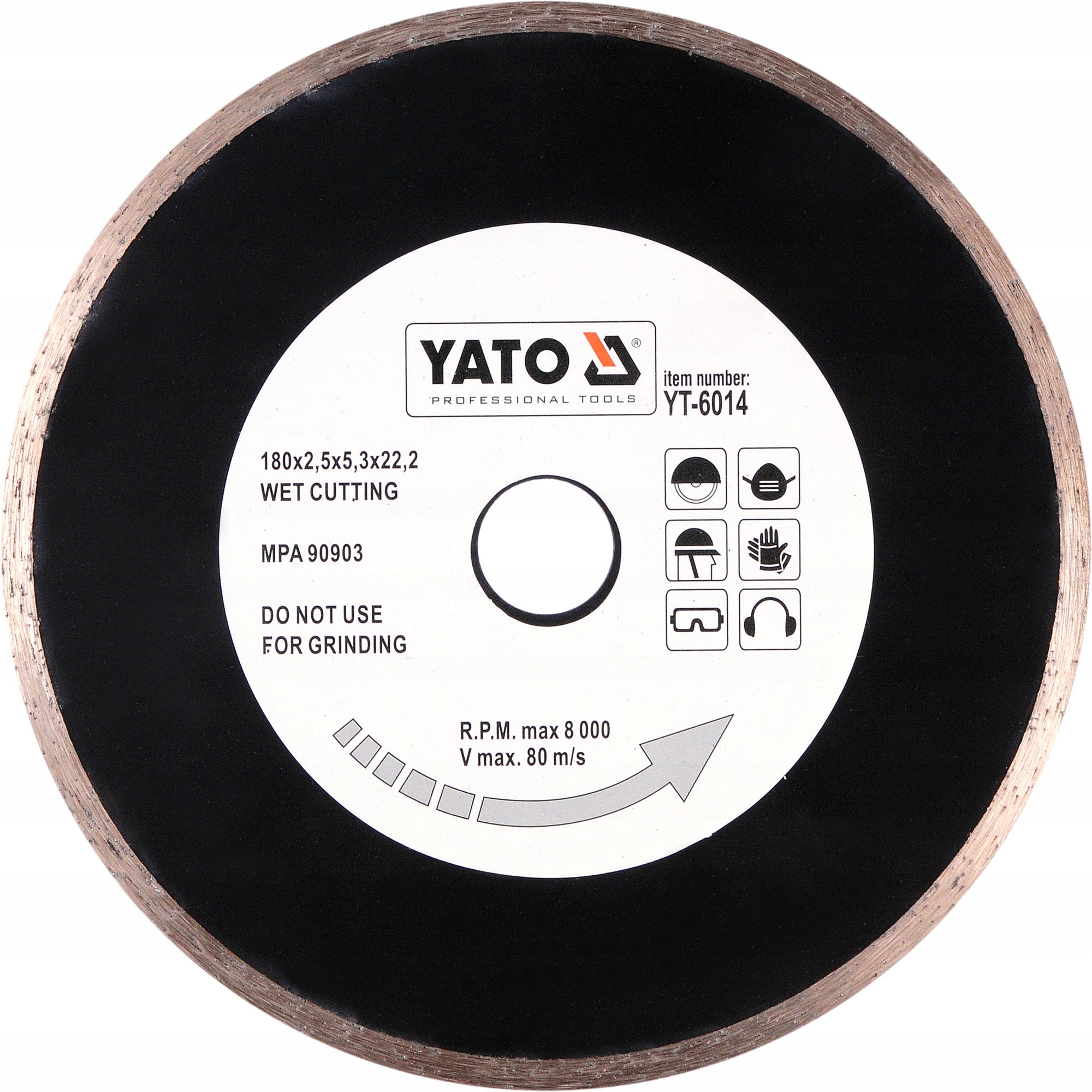 TARCZA DIAMENTOWA DO CIĘCIA PŁYTEK 180x22.2mm YATO