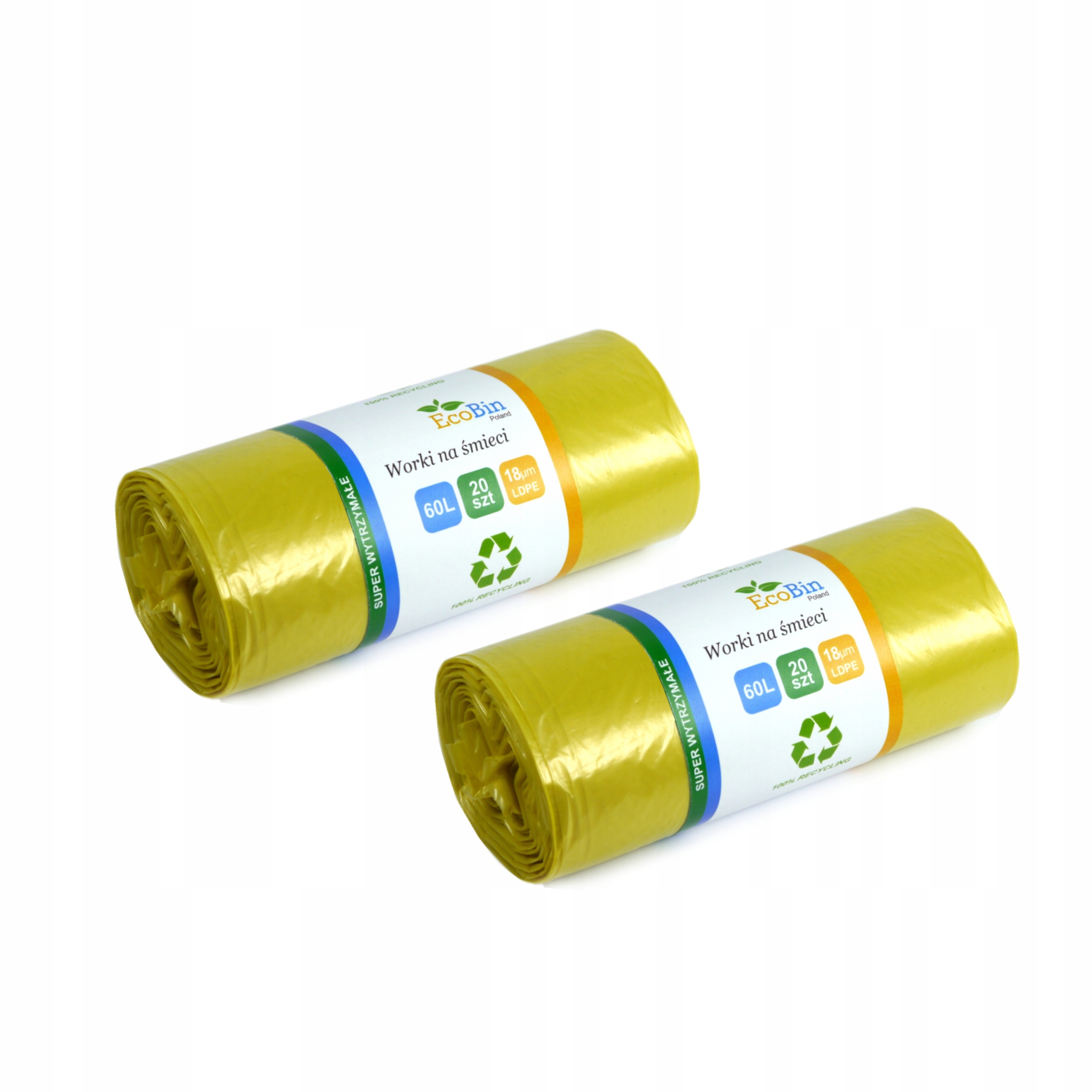 

Worki na śmieci do segregacji 60L żółte 40szt