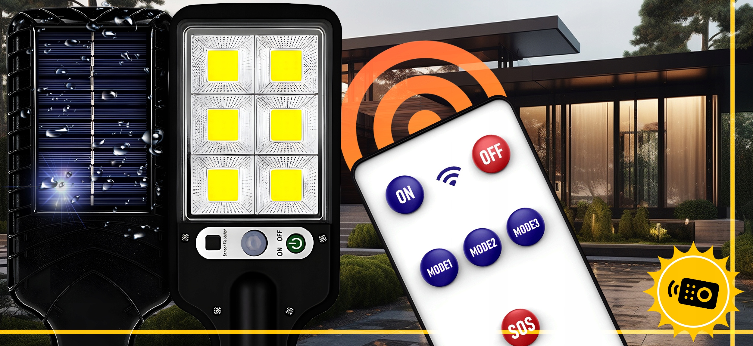 LAMPA SOLARNA Z CZUJNIKIEM RUCH ZMIERZCHU LED ZEWNĘTRZNA OGRODOWA + PILOT EAN (GTIN) 5906623232611