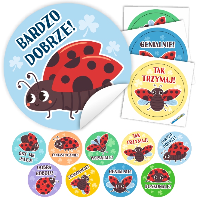 

Naklejki Motywacyjne Biedronki wycięte 90szt.