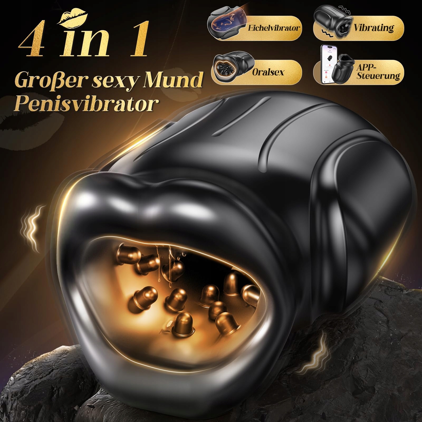 4 IN 1 Męski Masturbator Oralny Stymulator Elektryczny Wibrator z APP — miniatura 2