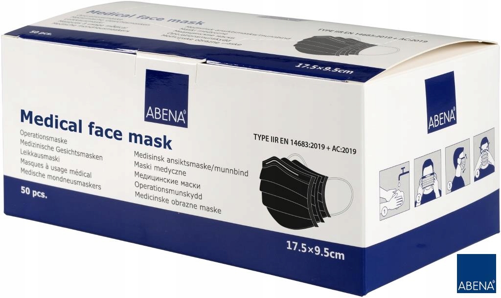 

Maseczki chirurgiczne Abena Czarne 50 szt. 3w