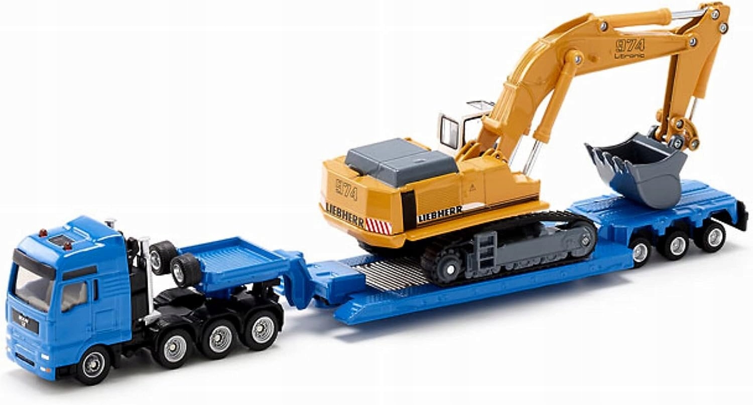 Ciężarówka Laweta Man z Koparką Liebherr 974 Model Metalowy 1/87 Siku 1847