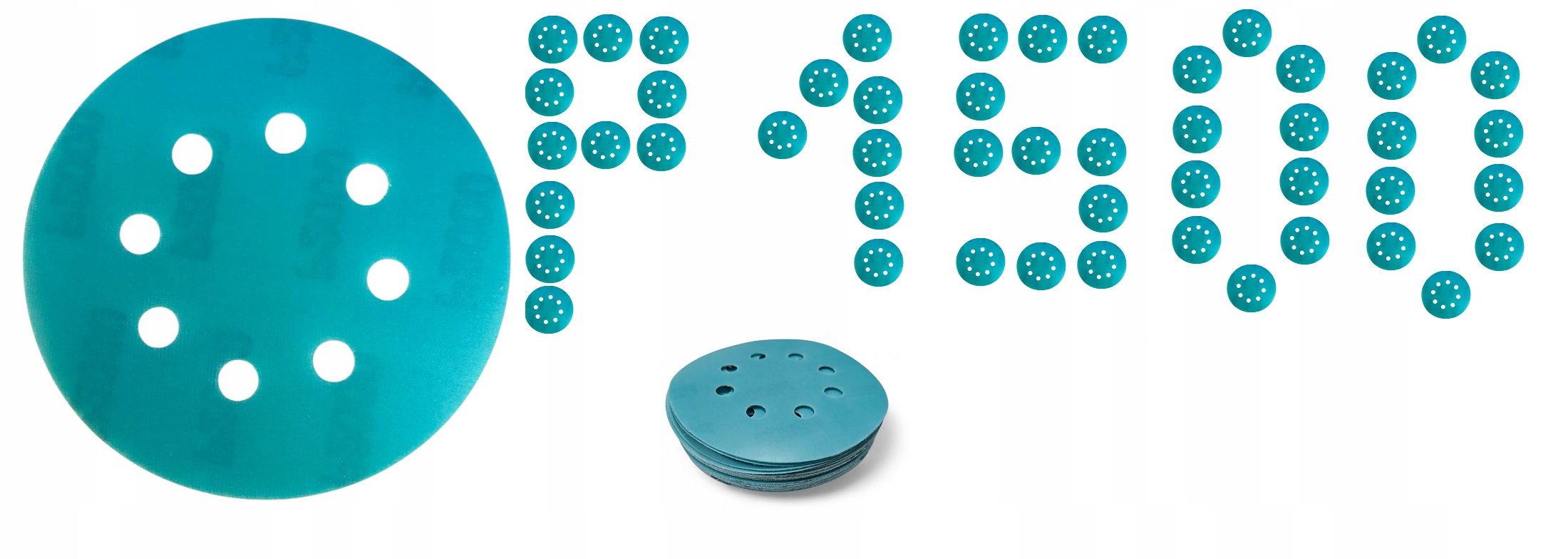 Vodní brusný papír Kruh 125 Na Suchý Zip P1500 100 Ks