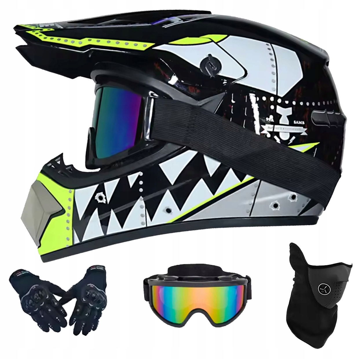 Helma Na Elektrickou Koloběžku Cross Enduro Quad Bmx Helma Brýle Rukavice S