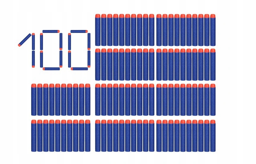 100 STRZAŁEK DO WYRZUTNI NERF NABOJE MIĘKKIE
