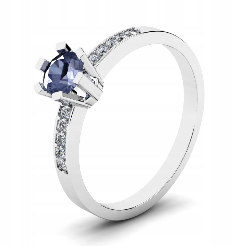 

Pierścionek Białe Złoto Tanzanit I Brylanty 0,50CT