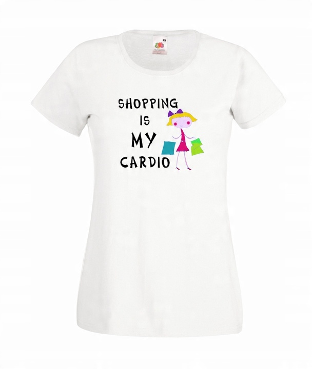 

L Koszulka Damska Shopping Is My Cardio Zakupy