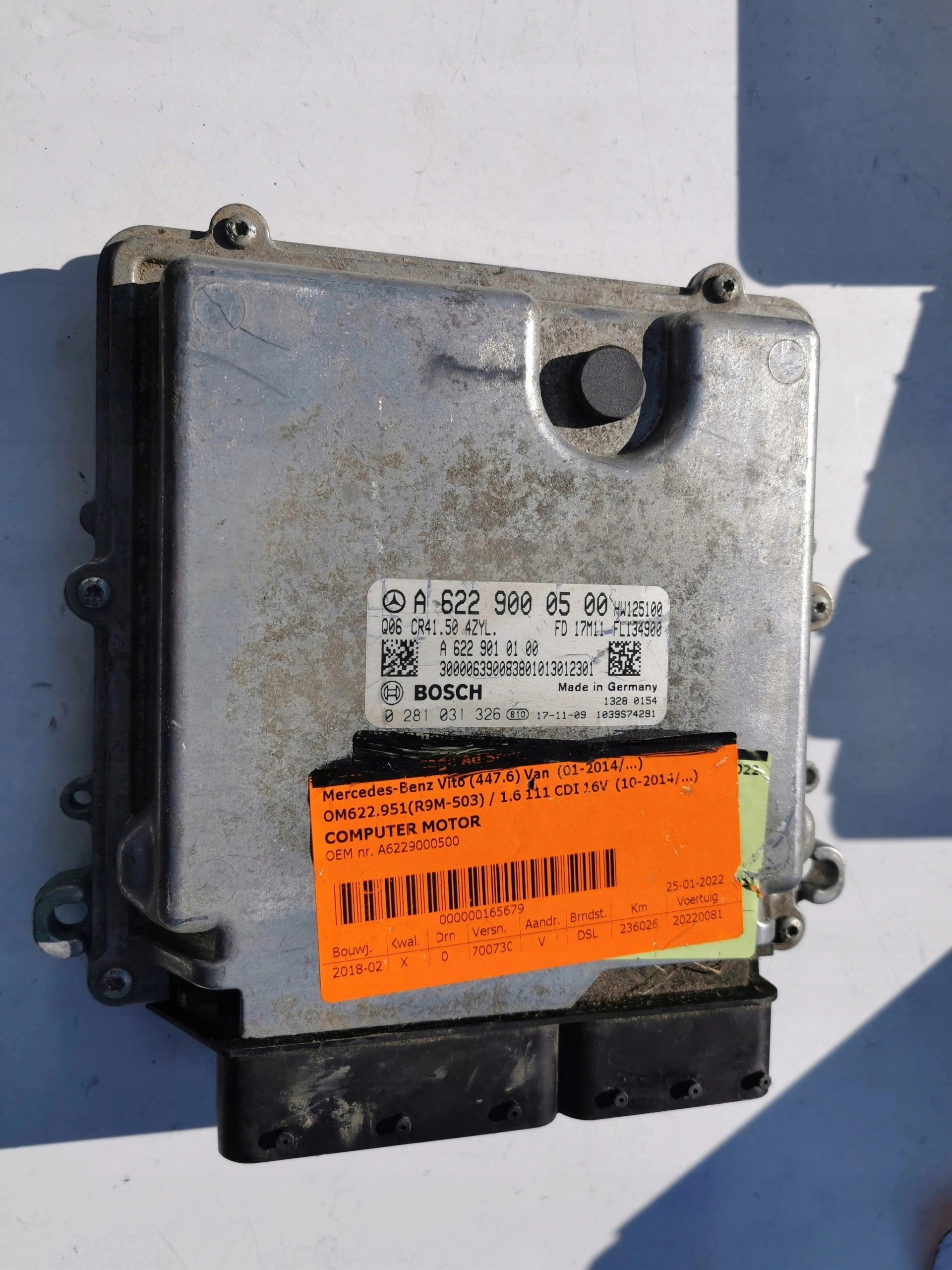 MERCEDES VITO 1.6CDI 0281031326 A6229000500 A6229010100 computer ECU ORYGIN