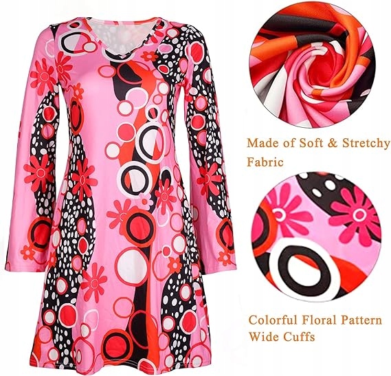 Kostiumy z lat 70. dla kobiet M Halloween Marka bez marki