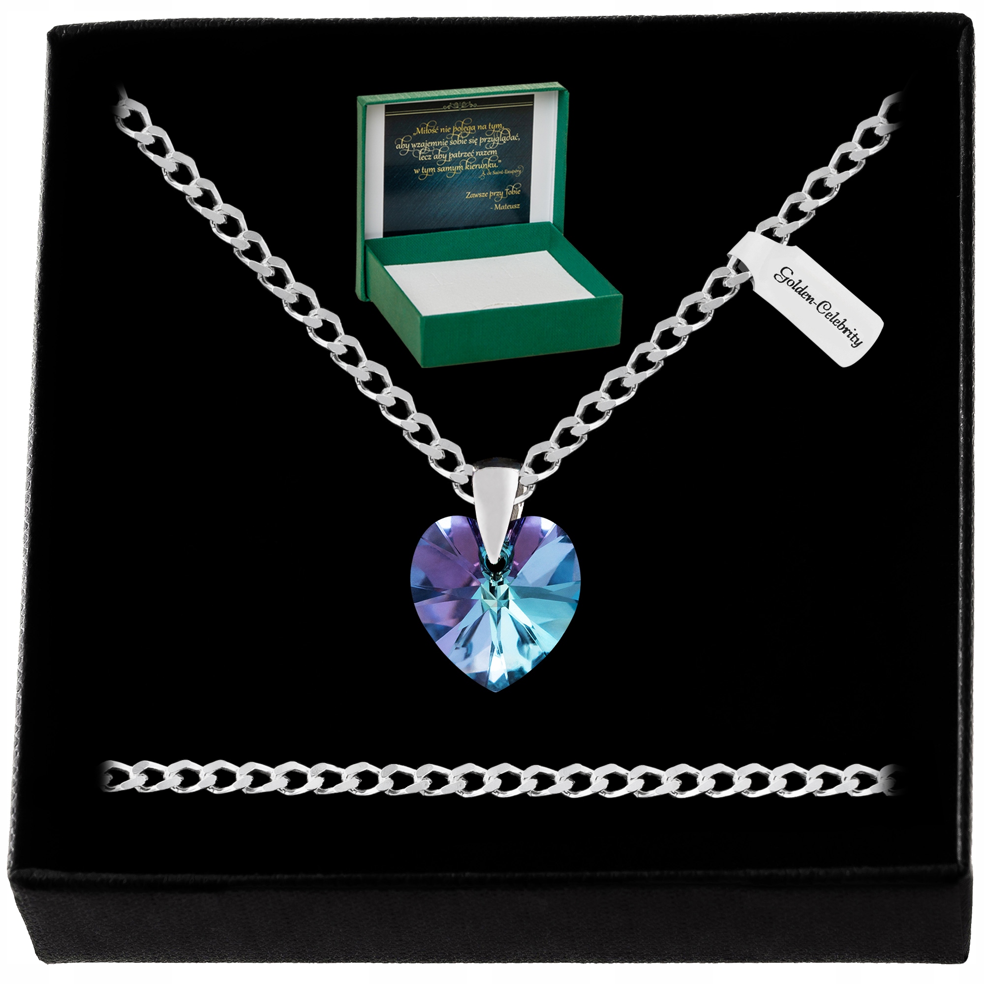 Stříbrný Řetízek Srdíčko Swarovski 925 Náhrdelník Přívěsek Pro Sestru