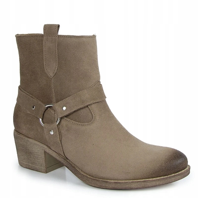 Lemar 60477 Kotníkové Boty Klocek Semišová Kůže Béžová 39