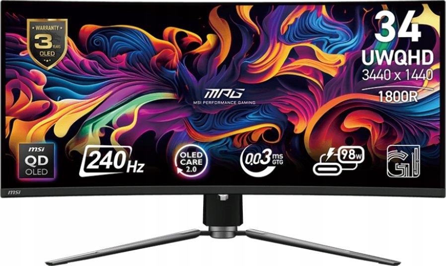 Monitor Msi Mpg 341CQPX Qd Oled 3440 x 1440 (uwqhd) 240 Hz