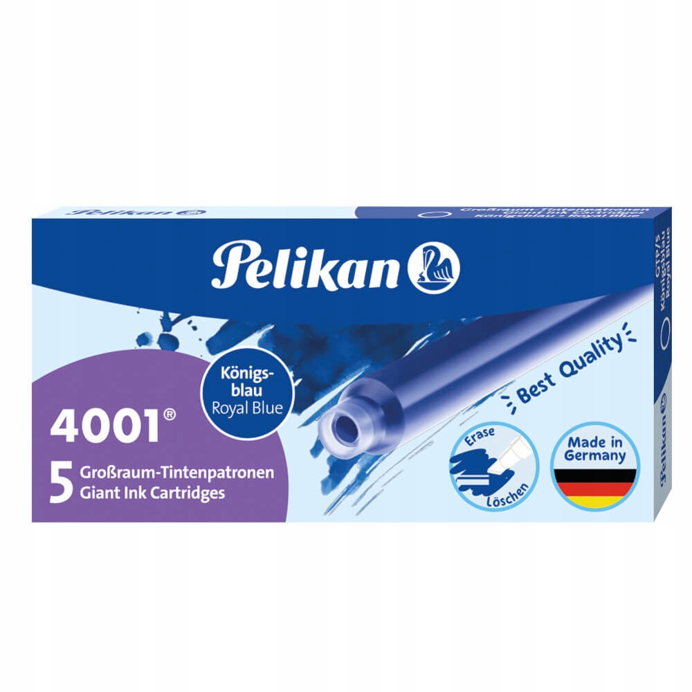 

Naboje do piór Pelikan niebieskie długie op. 5 szt