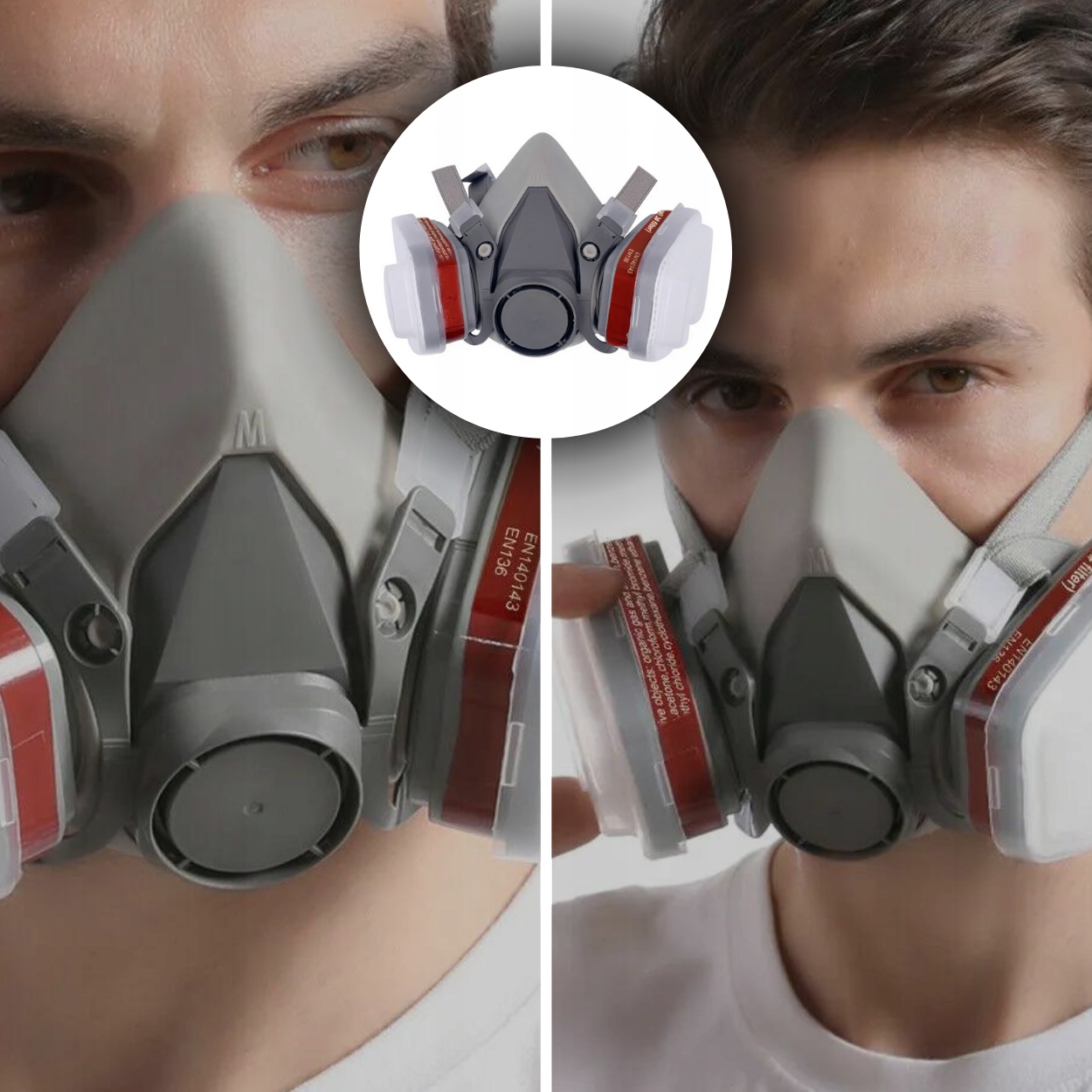 ZESTAW PÓŁMASKA MASKA LAKIERNICZA 6200 KOMPLETNA PRZECIWPYŁOWA L + FILTRY Rodzaj przeciwpyłowa