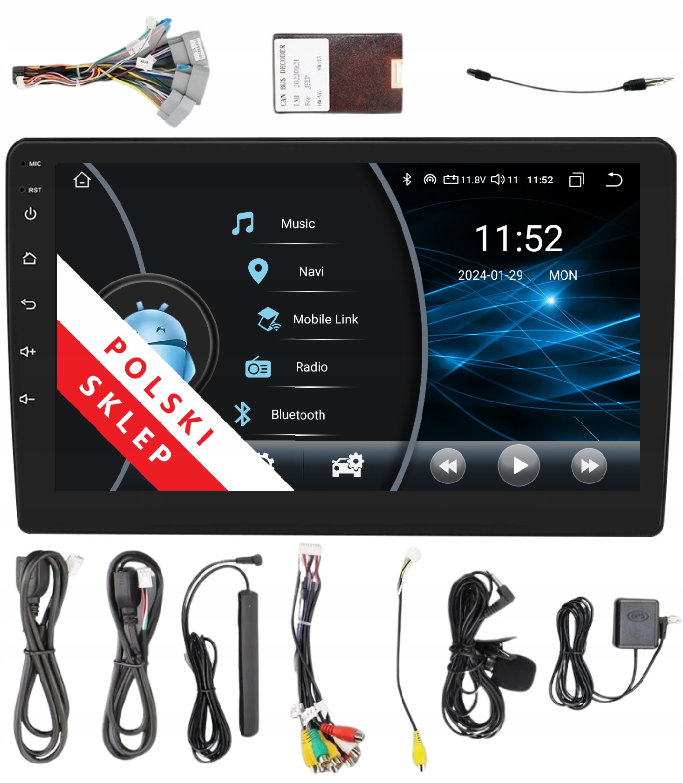 Rádio Navigace Android Jeep Compass Commander Liberty 2 Gb Dsp Carplay Lte