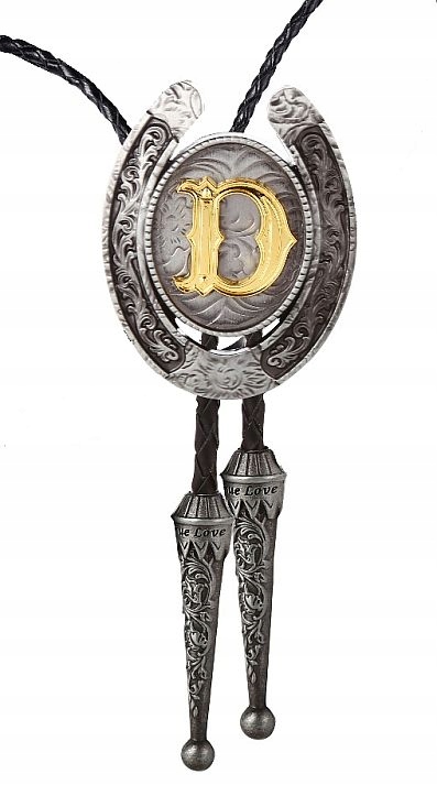 Kravata country western bolo podkova s iniciálou D darek damian daniel daria