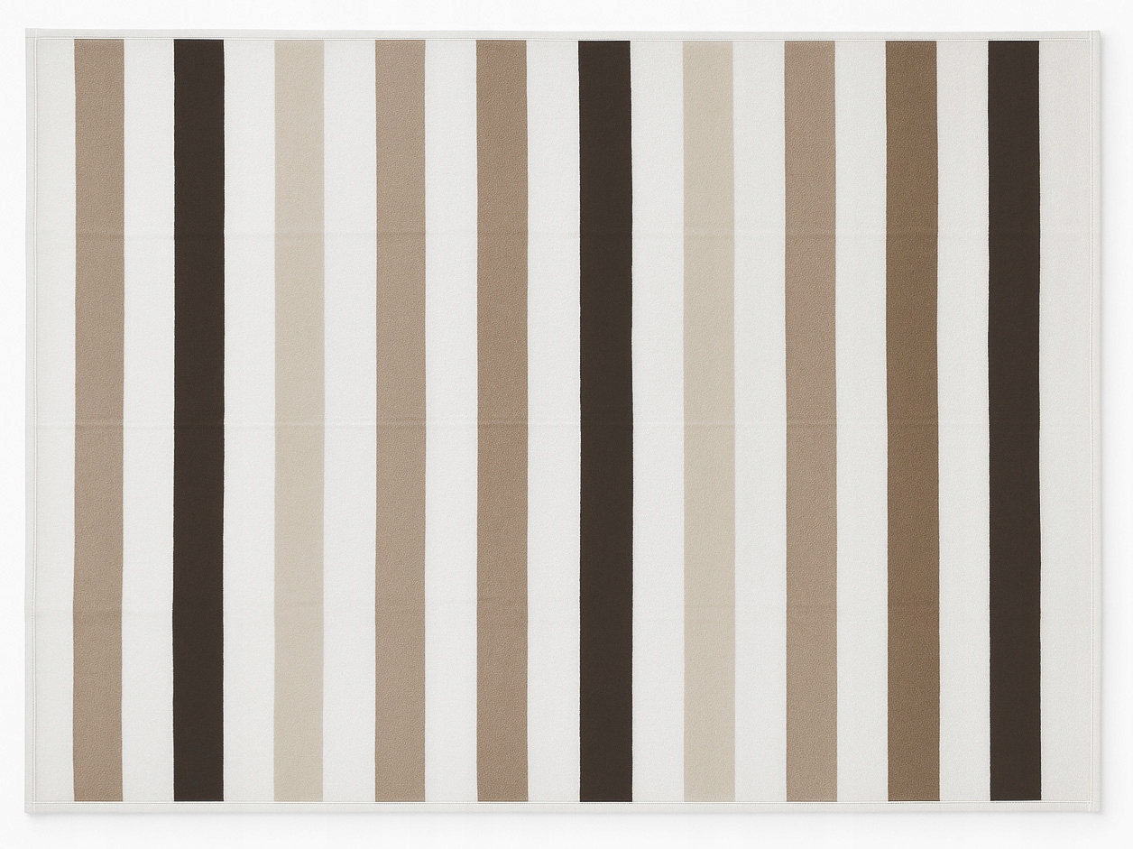 Bavlněná deka Moca Design 150x200 cm, vzor Stripes Beige (béžové pruhy)