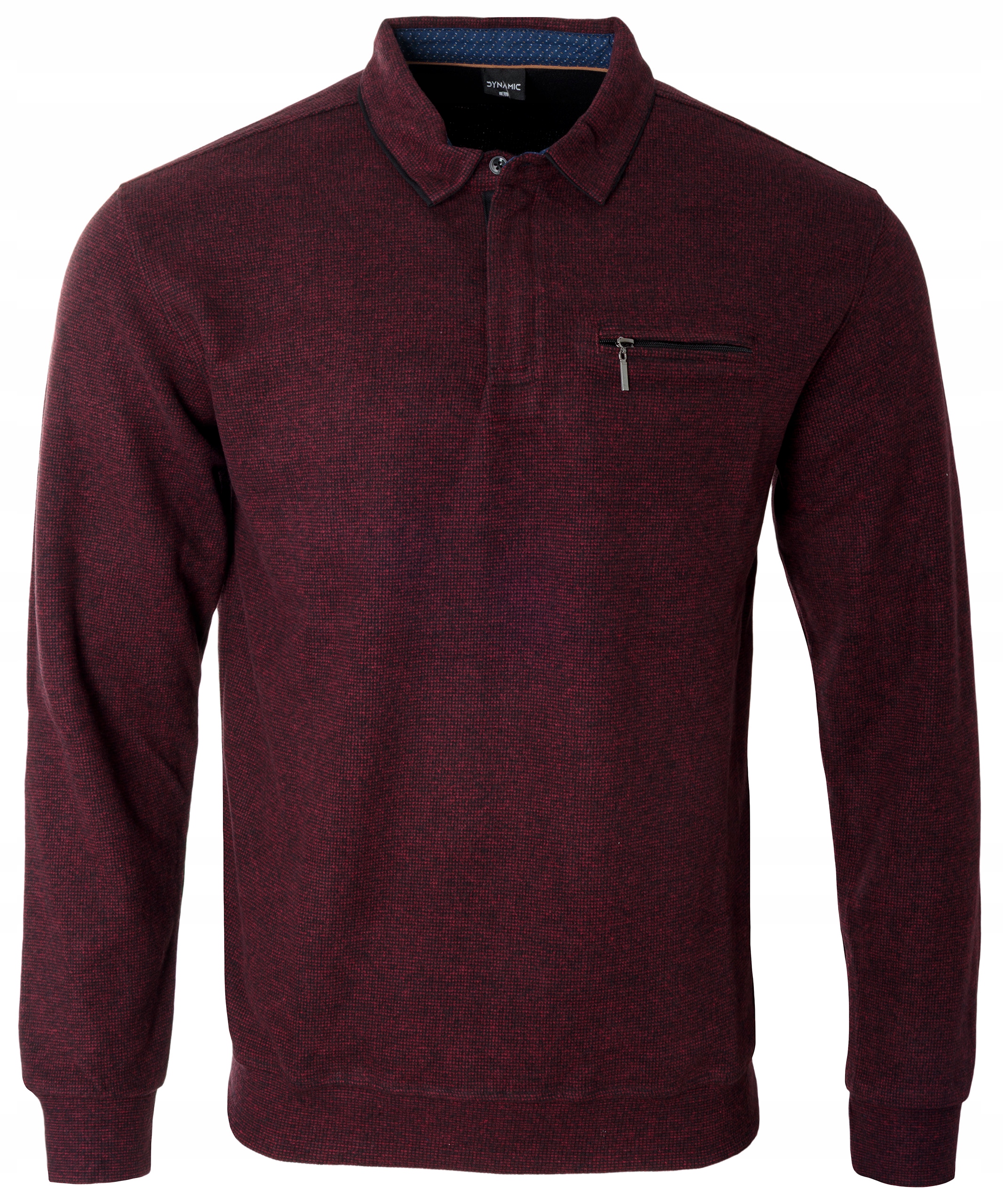 Bluza Męska Kołnierzykiem Bordowa Z Kieszonką Na Zamek Turecka Jesienna L